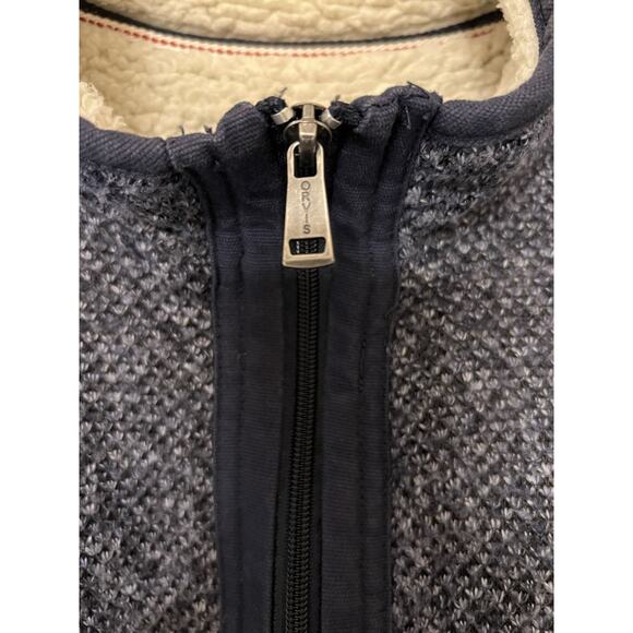 Orvis Sweater Mens Medium Blue Sherpa Lined Zip Fleece Pullover Casual Outdoor - Picture 6 of 12